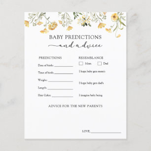 Papier Conseils et prédictions pour bébé Fleur sauvage ja