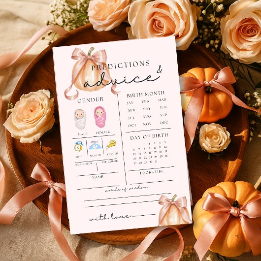 Papier Conseils Et Prédictions Sur Le Baby shower Citroui