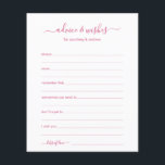 Papier Conseils et souhaits<br><div class="desc">Ces draps simples, roses, rose et blanc, modernes, minimes, manuscrits Conseils & Voisins sont parfaits pour avoir une douche nuptiale, un dîner de répétition ou des invités mariages remplissent pour le couple heureux. Les gens vont adorer avoir les invites - ils rendent si facile de laisser des mots d'amour de...</div>