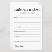 Papier Conseils et souhaits (Devant / Derrière)