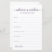 Papier Conseils et souhaits (Devant / Derrière)
