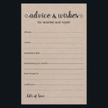 Papier Conseils et souhaits<br><div class="desc">Ces feuilles de papier simple, noir et kraft, rustique, minimaliste, écriture manuscrite Conseils & Voisins sont parfaits pour avoir une douche nuptiale, un dîner de répétition ou des invités mariages remplir pour le couple heureux. Les gens vont adorer avoir les invites - ils rendent si facile de laisser des mots...</div>