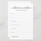 Papier Conseils et souhaits (Devant / Derrière)