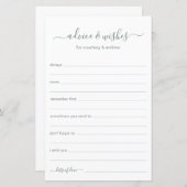 Papier Conseils et souhaits (Devant / Derrière)