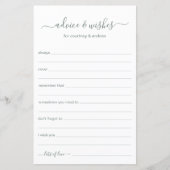 Papier Conseils et souhaits (Devant)