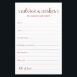 Papier Conseils et souhaits<br><div class="desc">Ces draps simples et roses d'or et de blanc, modernes, minimes, manuscrits Conseils & Voisins sont parfaits pour avoir une douche nuptiale, un dîner de répétition ou des invités mariages remplissent pour le couple heureux. Les gens vont adorer avoir les invites - ils rendent si facile de laisser des mots...</div>