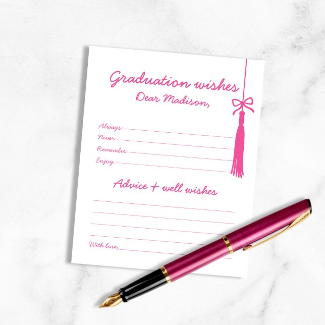 Papier Conseils et souhaits chic pour la police manuscrit (Chic Advice & Wishes For Graduate Handwritten Font)