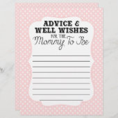 Papier Conseils et souhaits de baby shower pour maman (Devant / Derrière)