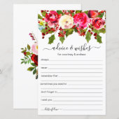 Papier Conseils et souhaits du Mariage de Noël (Devant / Derrière)