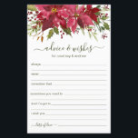 Papier Conseils et souhaits du Mariage de Noël<br><div class="desc">Ces feuilles simples, fleuries, manuscrites Conseils & Voeux avec des poinsettias bordeaux aquarelle, pin et saint au sommet sont merveilleux pour avoir une douche nuptiale, un dîner de répétition ou des invités mariages remplir pour le couple heureux. Ils sont absolument parfaits pour un mariage d'hiver ou de Noël. Les gens...</div>