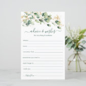 Papier Conseils et souhaits du Mariage Eucalyptus (Debout devant)