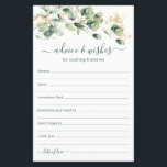 Papier Conseils et souhaits du Mariage Eucalyptus<br><div class="desc">Ces charmants, botaniques, manuscrits Conseils & Wish feuilles avec aquarelle eucalyptus avec ornements dorés au sommet sont parfaits pour avoir une douche nuptiale, un dîner de répétition ou des invités mariages remplir pour le couple heureux. Les gens vont adorer avoir les invites - ils rendent si facile de laisser des...</div>