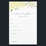 Papier Conseils et souhaits Elegant Fleur Jaune LGBTQ<br><div class="desc">Ces jolis draps à l'aquarelle jaune, LGBTQ, écriture manuscrite Conseils & Voeux avec roses d'aquarelle jaune au sommet sont parfaits pour avoir une douche nuptiale, un dîner de répétition ou des invités mariages remplir pour le couple heureux. Les gens vont adorer avoir les invites - ils rendent si facile de...</div>