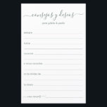 Papier Conseils et souhaits Espagnol<br><div class="desc">Ces feuilles de Consejos y Deseos, simples, modernes, minimes, à écriture manuscrite de couleur eucalyptus, sont parfaites pour votre douche nuptiale, dîner de répétition ou pour le couple heureux. Les gens vont adorer avoir les invites - ils rendent si facile de laisser des mots d'amour de conseils et de voeux...</div>
