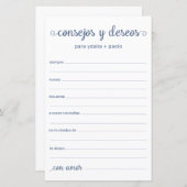 Papier Conseils et souhaits Espagnol (Devant / Derrière)