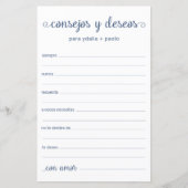 Papier Conseils et souhaits Espagnol (Devant)