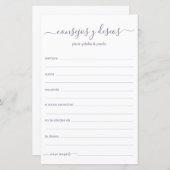 Papier Conseils et souhaits Espagnol (Devant / Derrière)