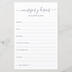 Papier Conseils et souhaits Espagnol