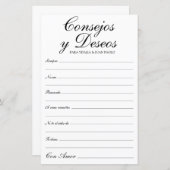 Papier Conseils et souhaits Espagnol (Devant / Derrière)