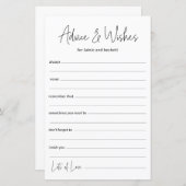 Papier Conseils et souhaits mariages (Devant / Derrière)