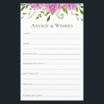 Papier Conseils et souhaits pour les Hydrangées roses<br><div class="desc">Ces magnifiques hydrangées roses Conseils & Voisins draps sont parfaits pour avoir une douche nuptiale, un dîner de répétition ou des invités mariages pour le couple heureux. Les gens vont adorer avoir les invites - ils rendent si facile de laisser des mots d'amour de conseils et de voeux bien. Ils...</div>