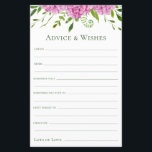 Papier Conseils et souhaits pour les Hydrangées roses<br><div class="desc">Ces magnifiques hydrangées roses Conseils & Voisins draps sont parfaits pour avoir une douche nuptiale, un dîner de répétition ou des invités mariages pour le couple heureux. Les gens vont adorer avoir les invites - ils rendent si facile de laisser des mots d'amour de conseils et de voeux bien. Ils...</div>