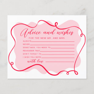 Papier Conseils et souhaits retro rose et rouge cadre ond