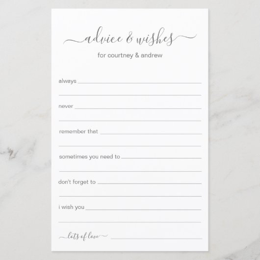 Papier Conseils et Vœux (Devant)