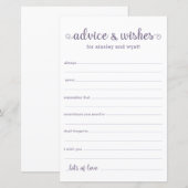 Papier Conseils et Vœux (Devant / Derrière)