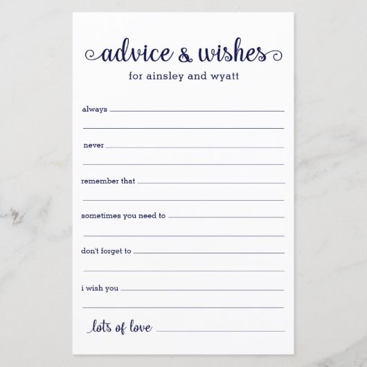 Papier Conseils et Vœux (Devant)