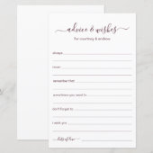 Papier Conseils et Vœux (Devant / Derrière)