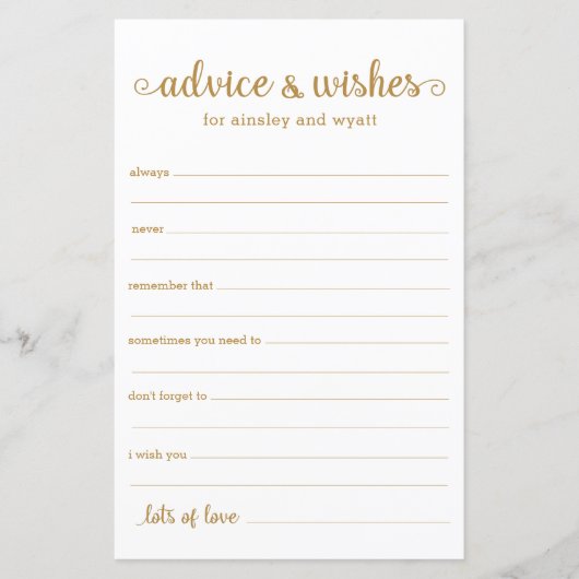 Papier Conseils et Vœux (Devant)