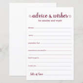 Papier Conseils et Vœux (Devant / Derrière)