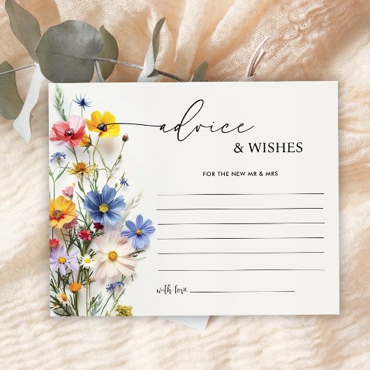 Papier Conseils et vœux de fiançailles Fleurs sauvages