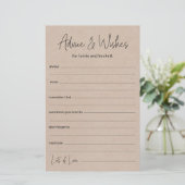 Papier Conseils et Vœux de Mariage (Debout devant)