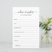 Papier Conseils et Vœux de Mariage (Debout devant)