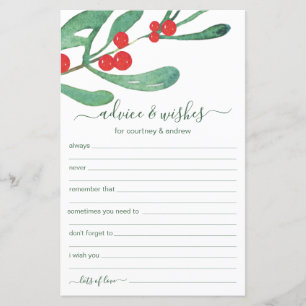 Papier Conseils et Vœux de Mariage de Noël