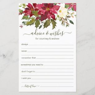 Papier Conseils et Vœux de Mariage de Noël