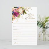 Papier Conseils et Vœux de Mariage Élégants (Debout devant)