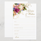 Papier Conseils et Vœux de Mariage Élégants (Devant / Derrière)