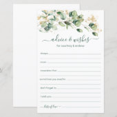 Papier Conseils et vœux de mariage Eucalyptus (Devant / Derrière)