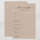 Papier Conseils et vœux de mariage rustiques (Devant / Derrière)