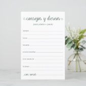 Papier Conseils et Vœux Espagnol (Debout devant)