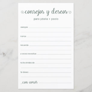 Papier Conseils et Vœux Espagnol