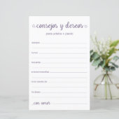 Papier Conseils et Vœux Espagnol (Debout devant)