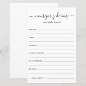 Papier Conseils et Vœux Espagnol (Devant / Derrière)