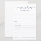 Papier Conseils et Vœux Espagnol (Devant / Derrière)
