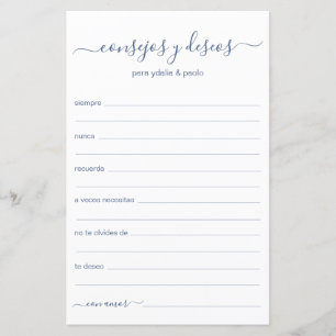 Papier Conseils et Vœux Espagnol