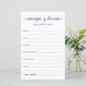 Papier Conseils et Vœux Espagnol (Debout devant)