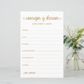 Papier Conseils et Vœux Espagnol (Debout devant)